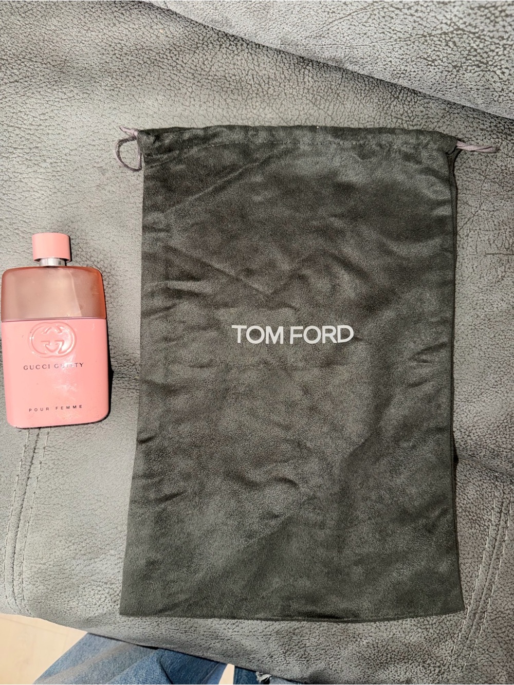 Tom Ford Black Drawstring Logo Pouch